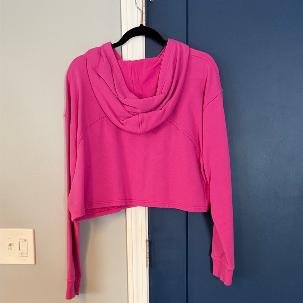lululemon athletica Vibrant Pink Cropped Hoodie all yours size 14 euc - Picture 3 of 3